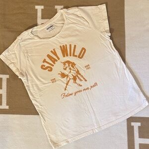 Old Navy Cream and Orange Kids Tee